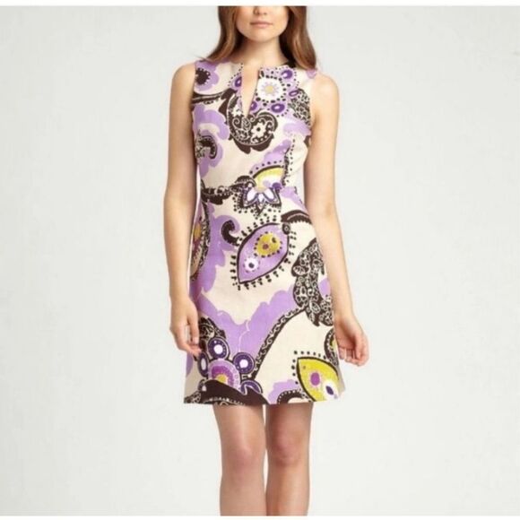 Kate Spade Keiran Dress Hydrangea Moroccan Paisley Cotton Sheath Women’s Size 2 - Picture 1 of 16